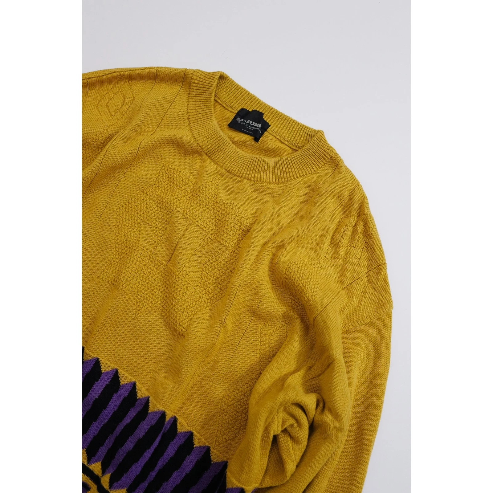 JUNKO KOSHINO Pull Jaune vintage, passéist — photo 2