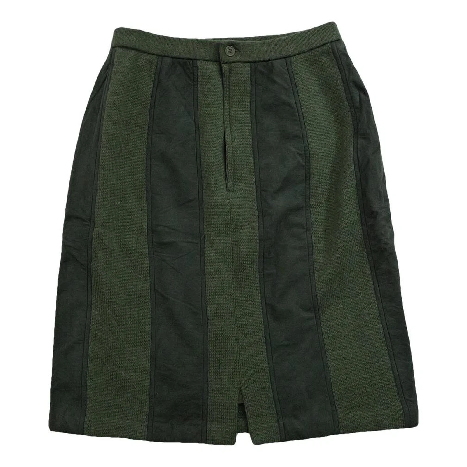 JUNKO KOSHINO Mini jupe en laine Kaki vintage, passéist — photo 1