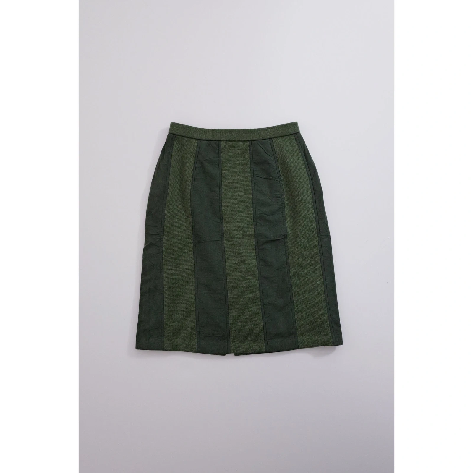 JUNKO KOSHINO Mini jupe en laine Kaki vintage, passéist — photo 12