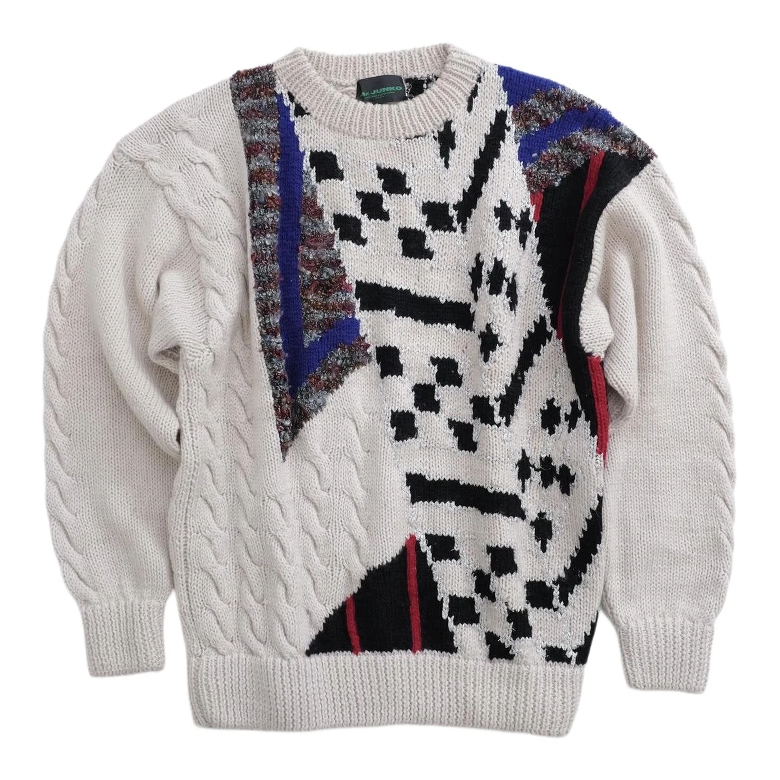 JUNKO KOSHINO Pull en laine Multicolore vintage, passéist — photo 1