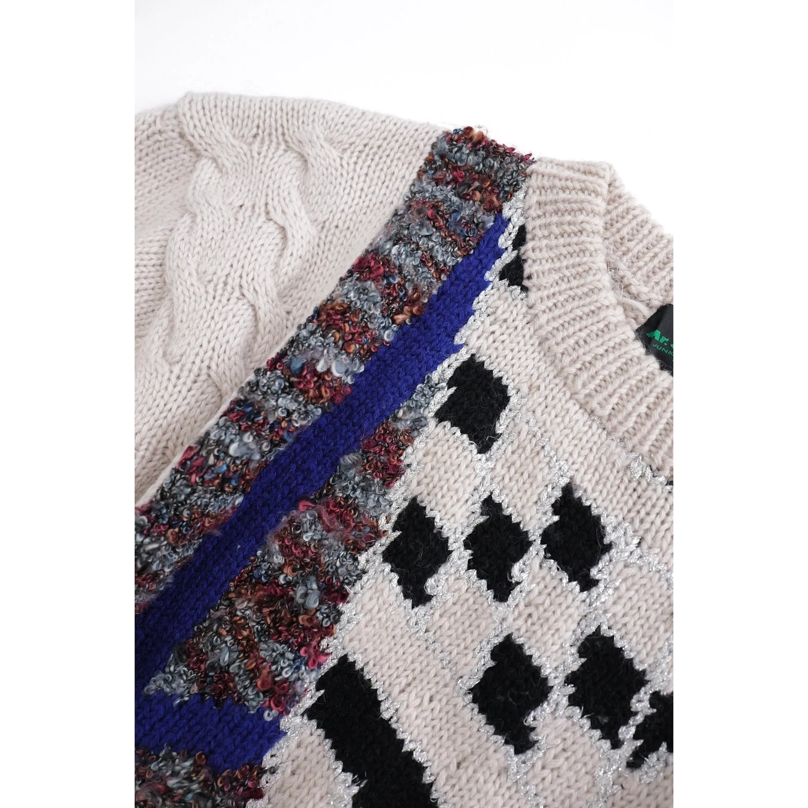JUNKO KOSHINO Pull en laine Multicolore vintage, passéist — photo 7