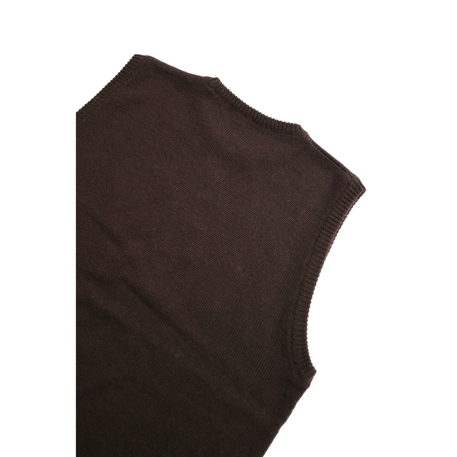 KANSAI YAMAMOTO Gilet long en laine Marron vintage, passéist — photo 15