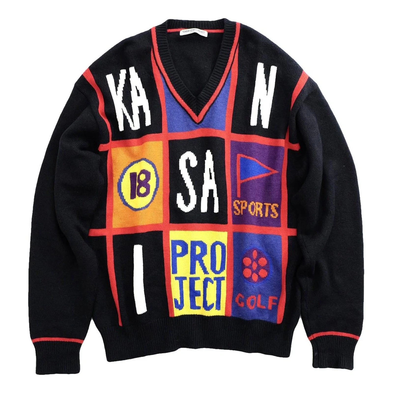 KANSAI YAMAMOTO Pull en laine Multicolore vintage, passéist — photo 1