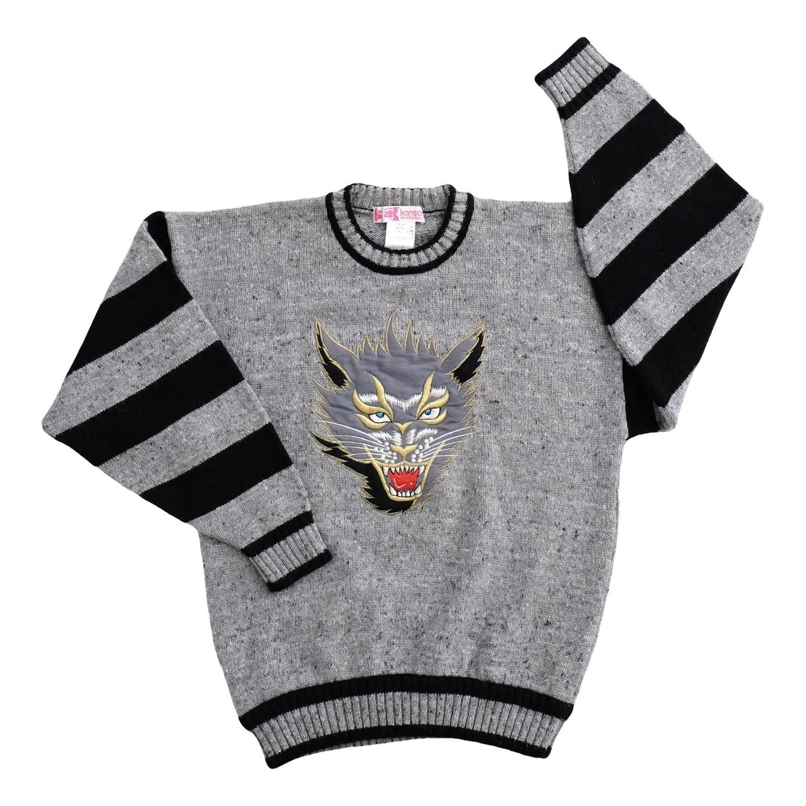 KANSAI YAMAMOTO Pull en laine Gris vintage, passéist — photo 1