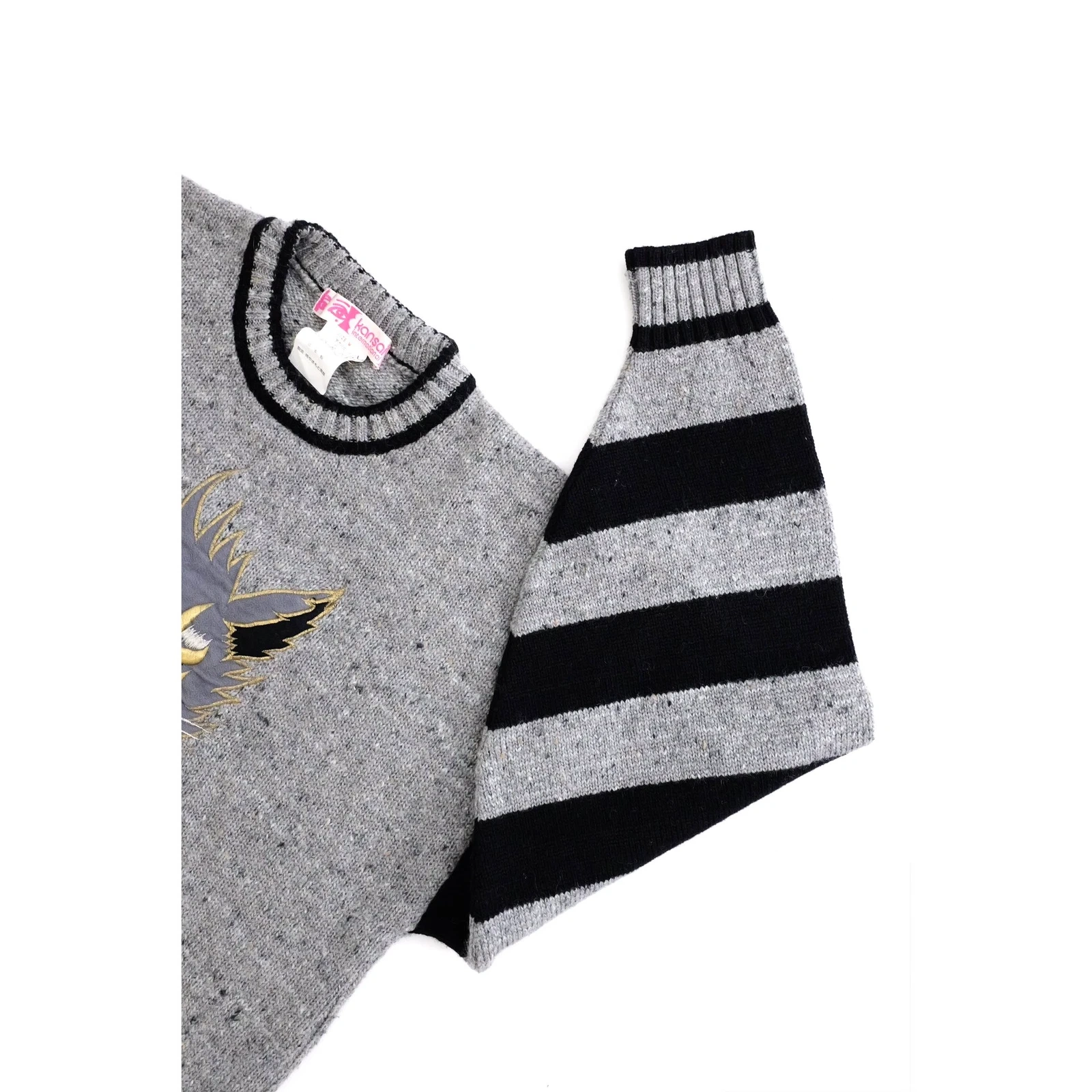 KANSAI YAMAMOTO Pull en laine Gris vintage, passéist — photo 2