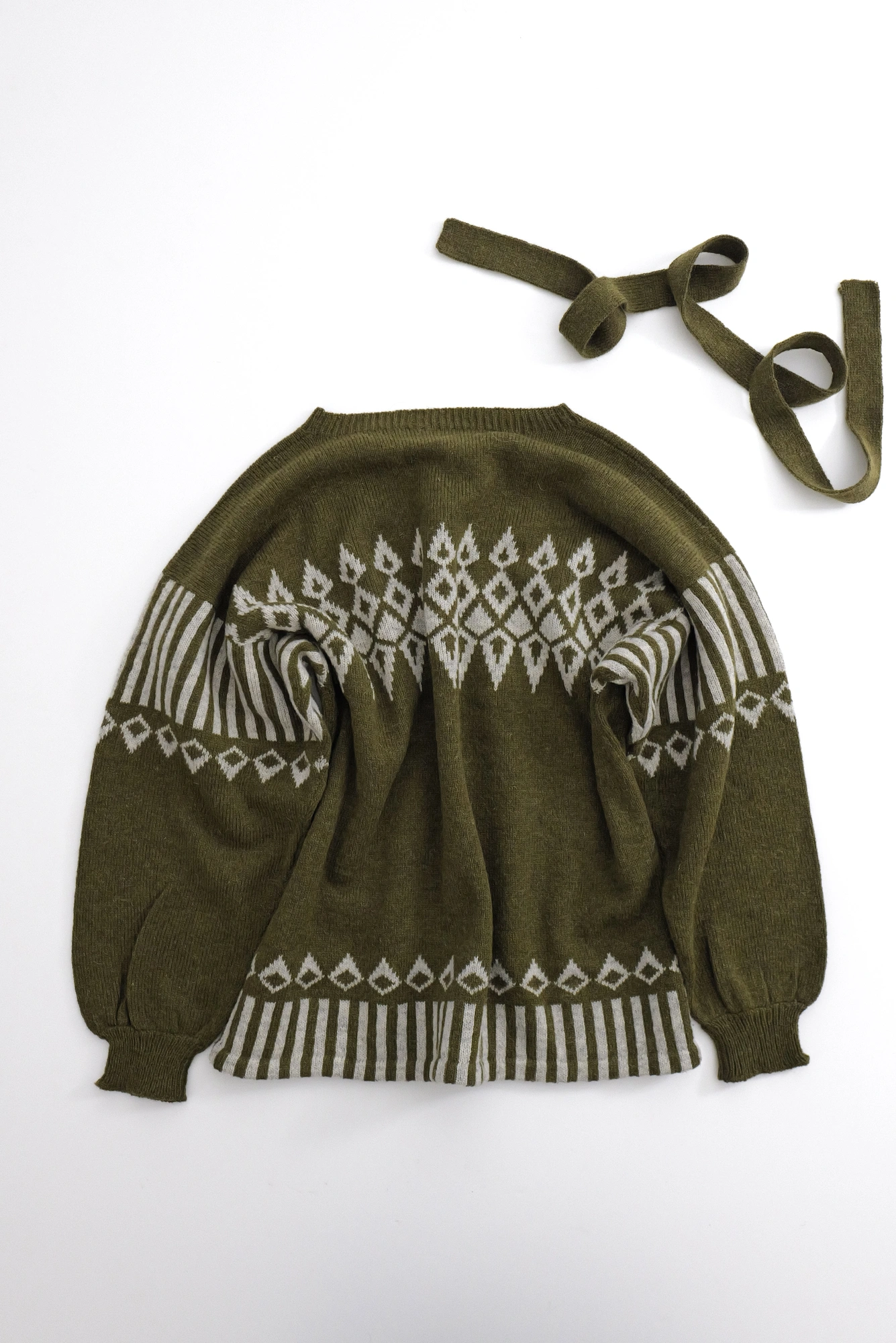 KANSAI YAMAMOTO Pull-over en laine Kaki vintage, passéist — photo 13