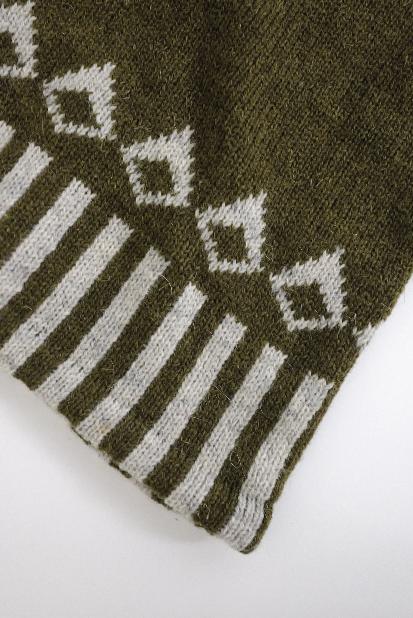 KANSAI YAMAMOTO Pull-over en laine Kaki vintage, passéist — photo 8