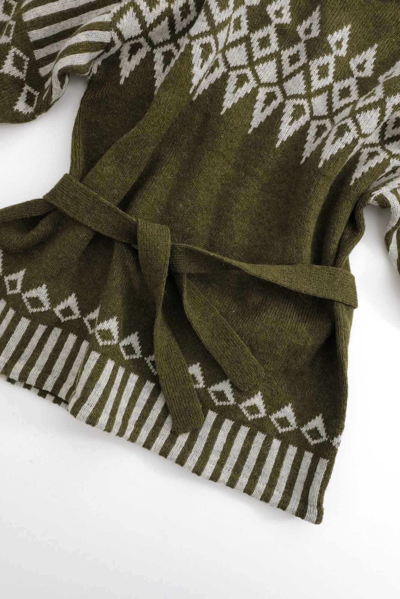 KANSAI YAMAMOTO Pull-over en laine Kaki vintage, passéist — photo 10