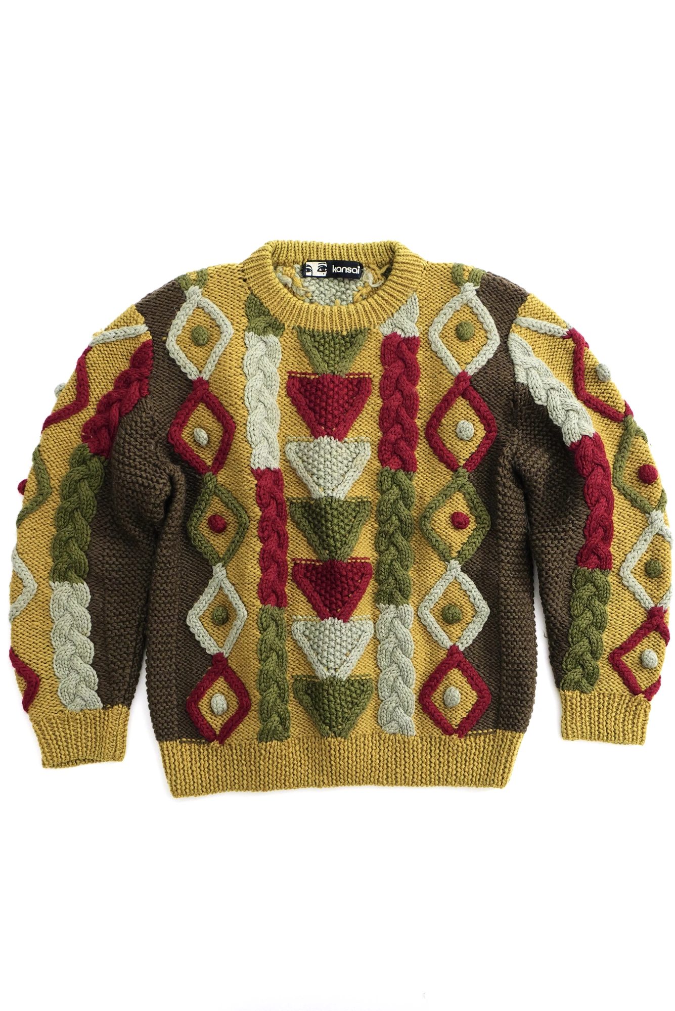 KANSAI YAMAMOTO Pull-over en laine Multicolore vintage, passéist — photo 1