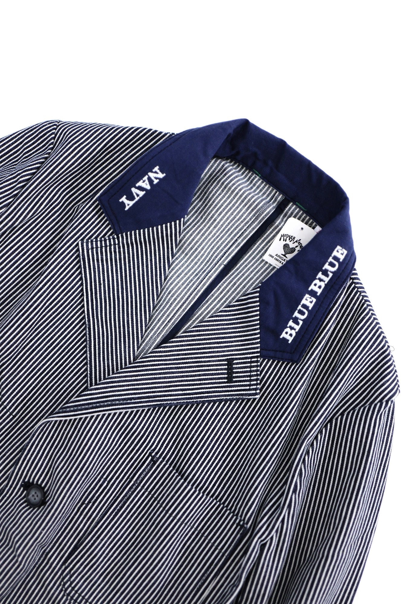 BLUE BLUE JAPAN Veste hickory Marine vintage, passéist — photo 3
