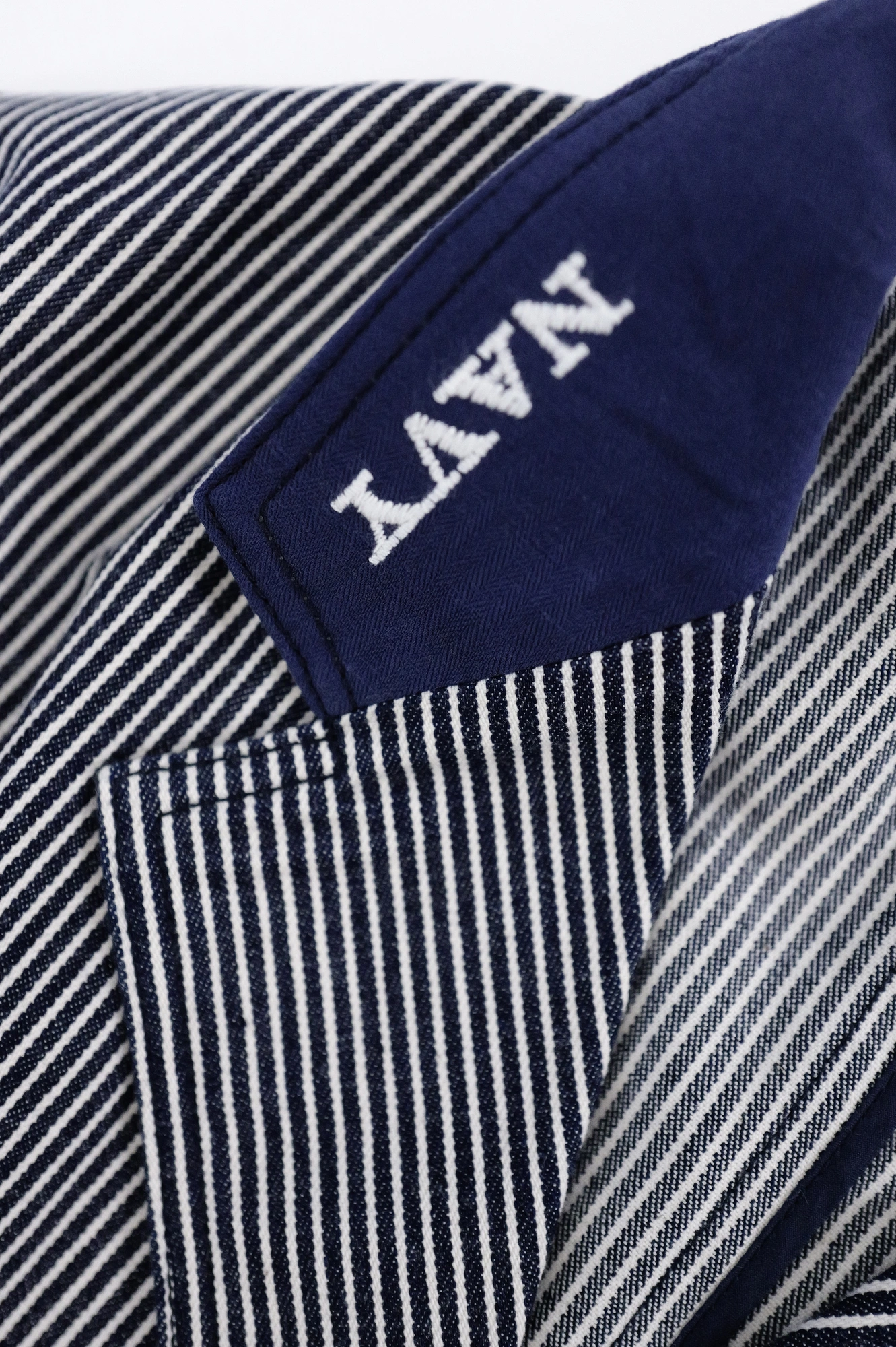 BLUE BLUE JAPAN Veste hickory Marine vintage, passéist — photo 8
