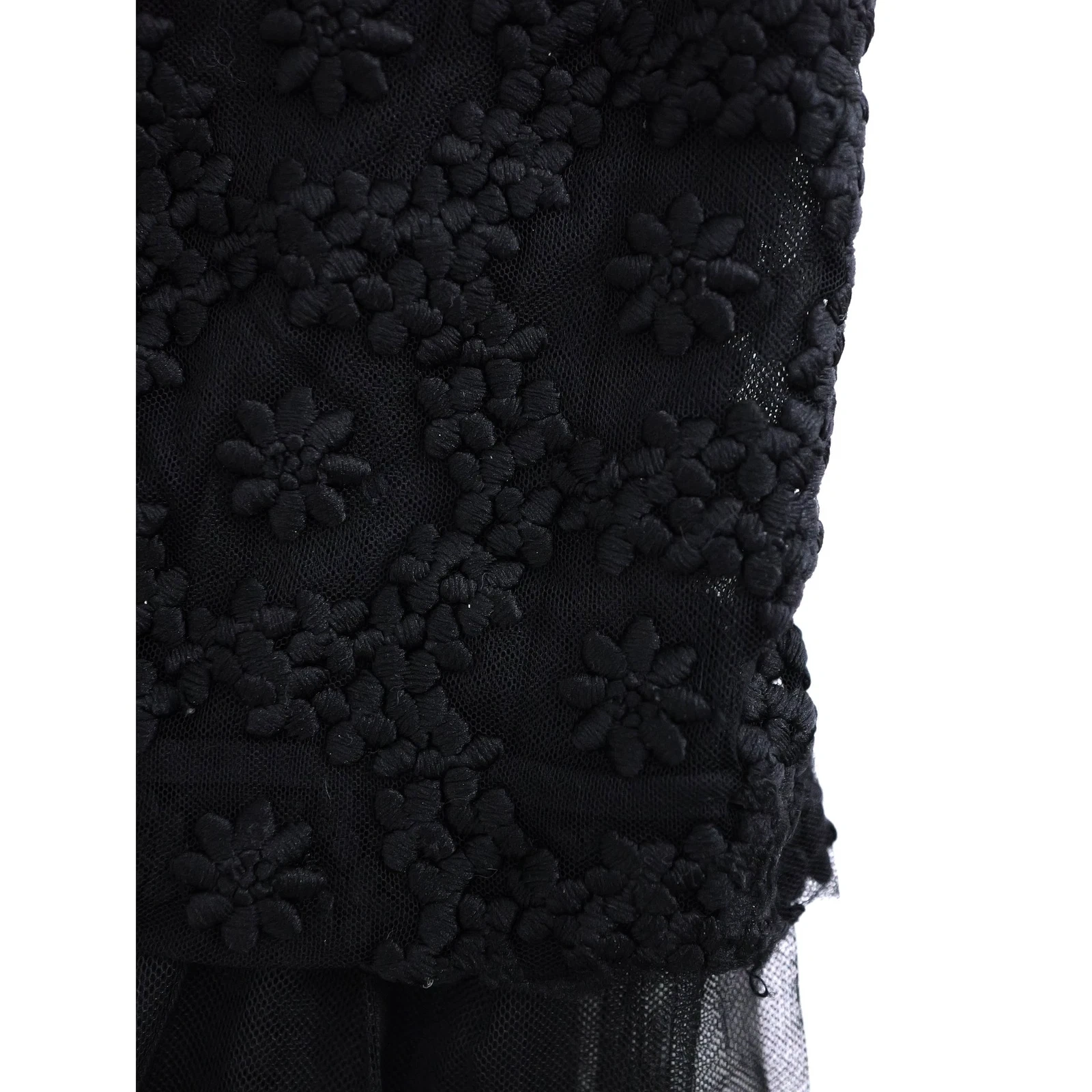 NOIR KEI NINOMIYA Jupe mi-longue Noir vintage, passéist — photo 13