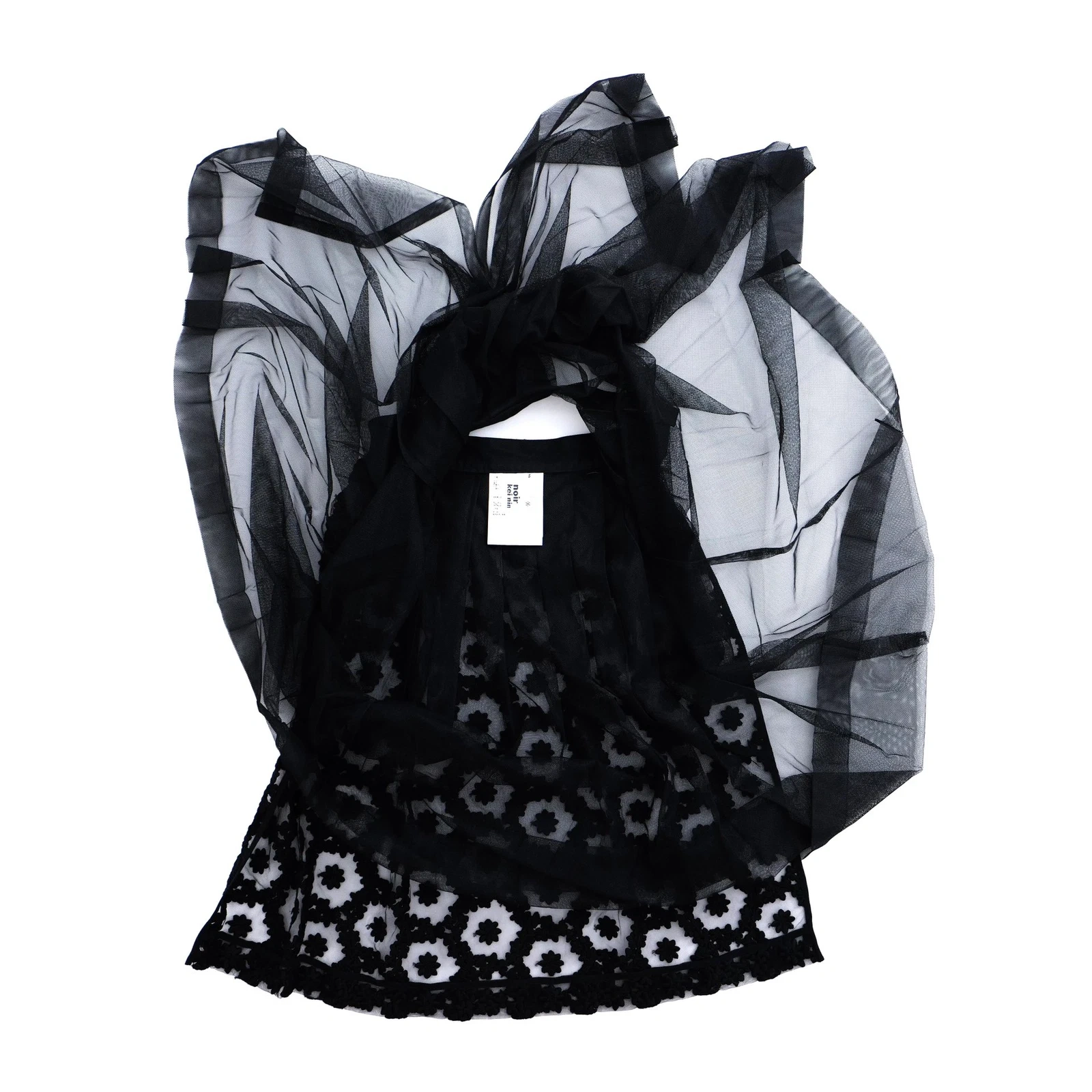 NOIR KEI NINOMIYA Jupe mi-longue Noir vintage, passéist — photo 5