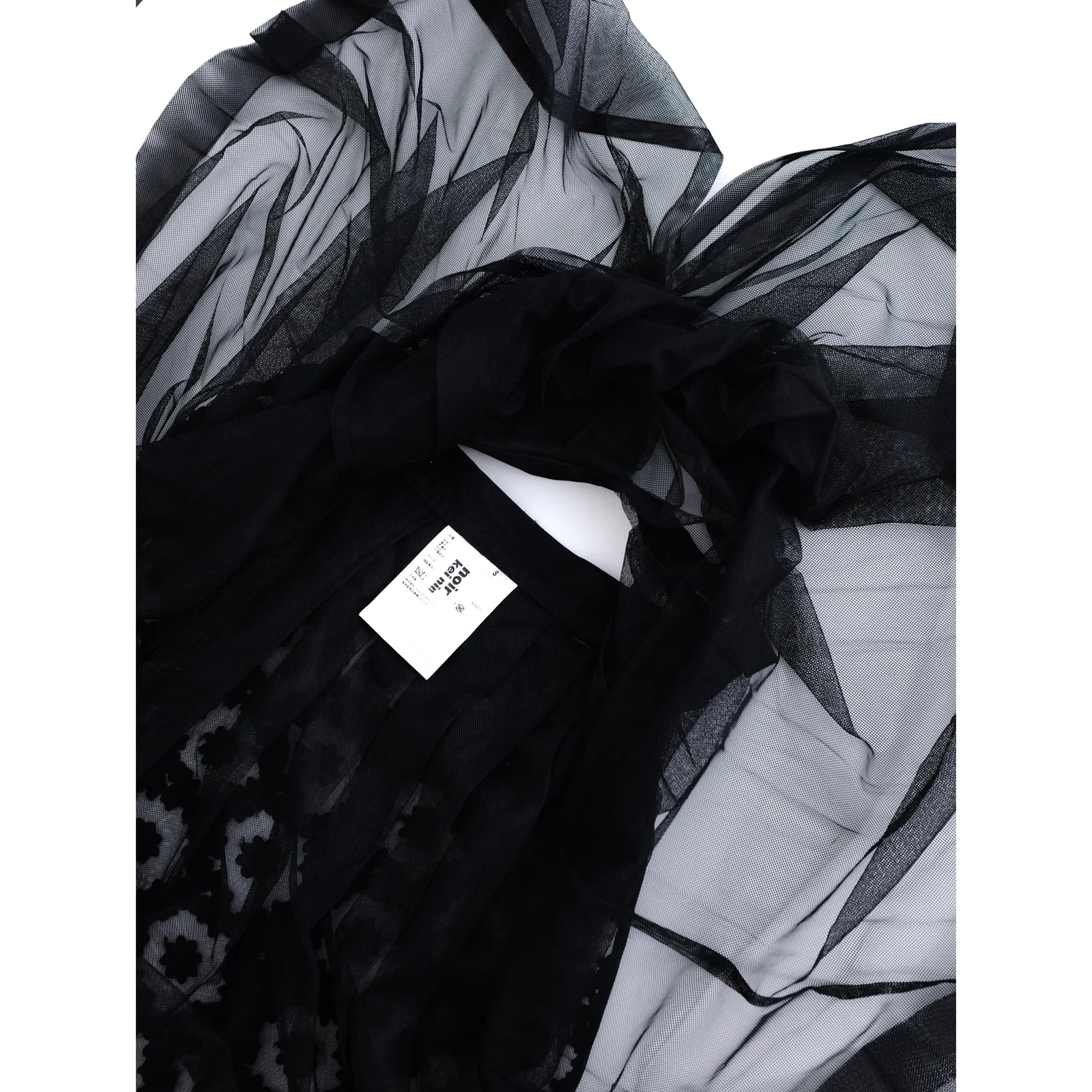 NOIR KEI NINOMIYA Jupe mi-longue Noir vintage, passéist — photo 6