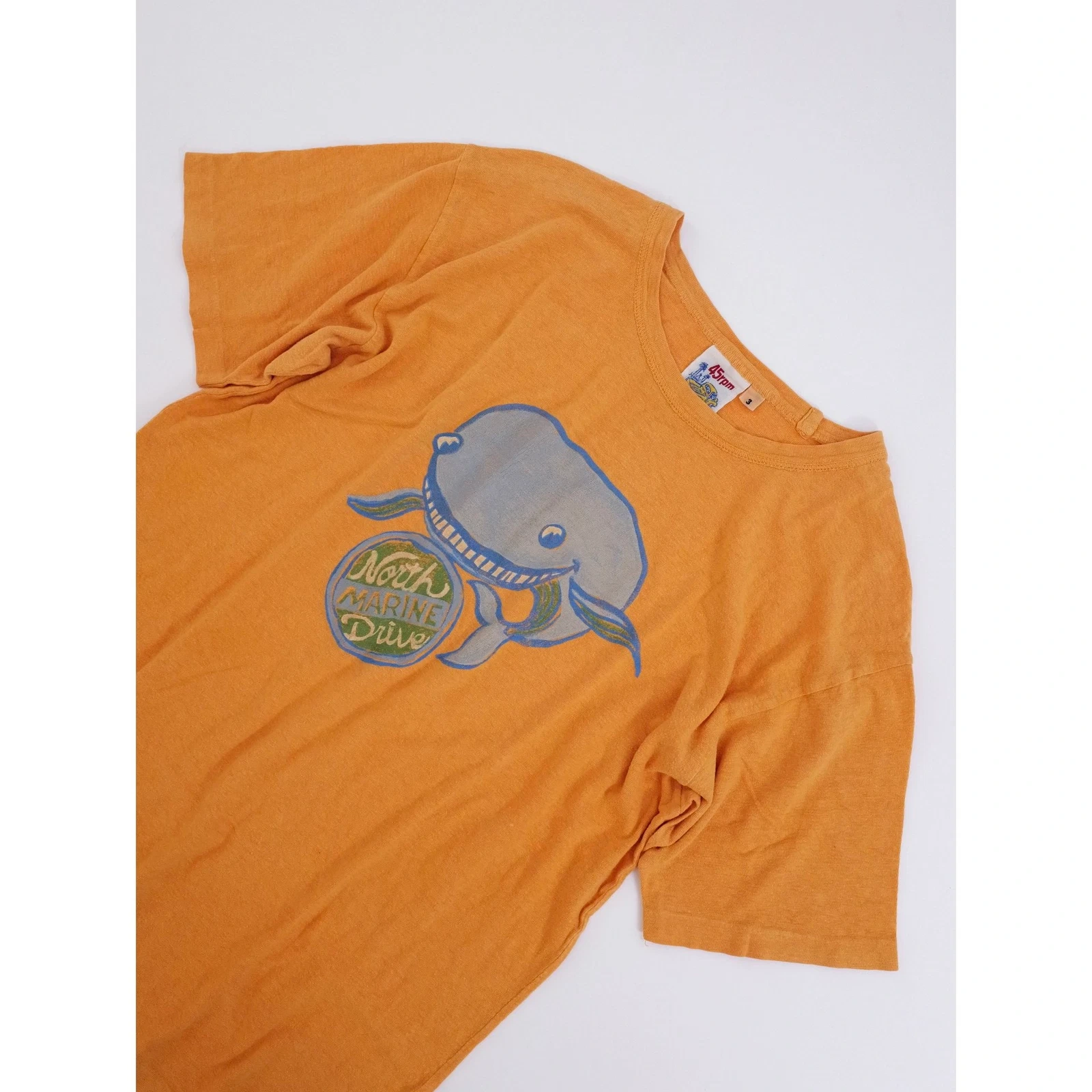 45RPM T-shirt Orange vintage, passéist — photo 2