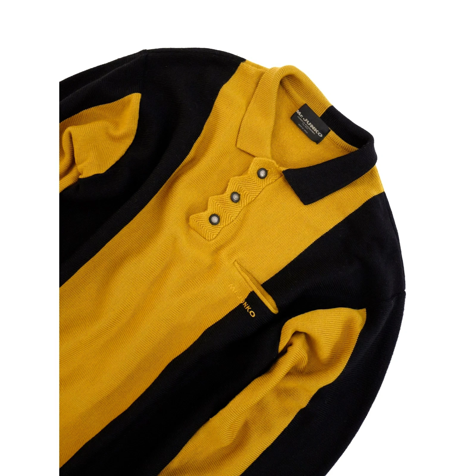 JUNKO KOSHINO Pull en laine Jaune vintage, passéist — photo 2