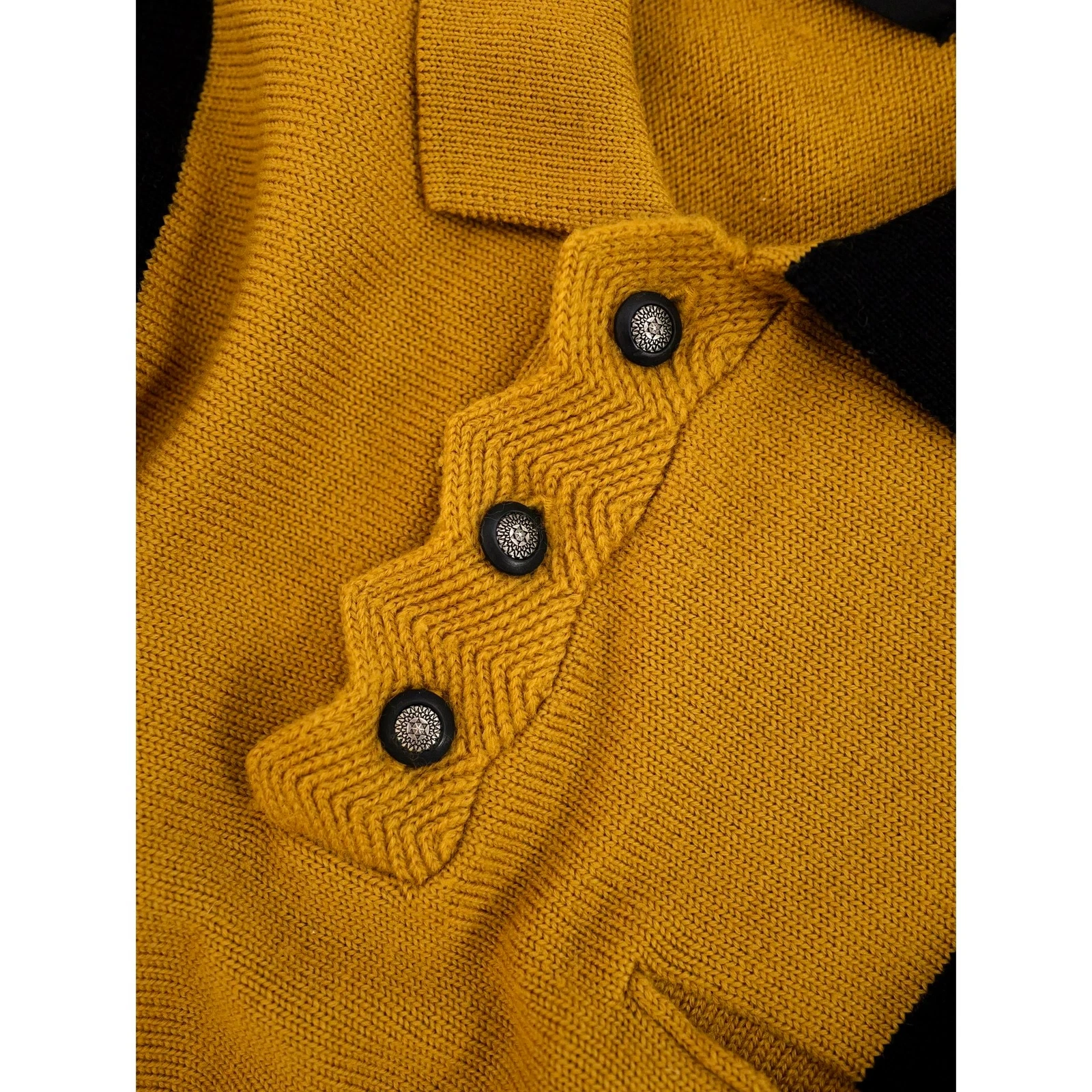 JUNKO KOSHINO Pull en laine Jaune vintage, passéist — photo 4