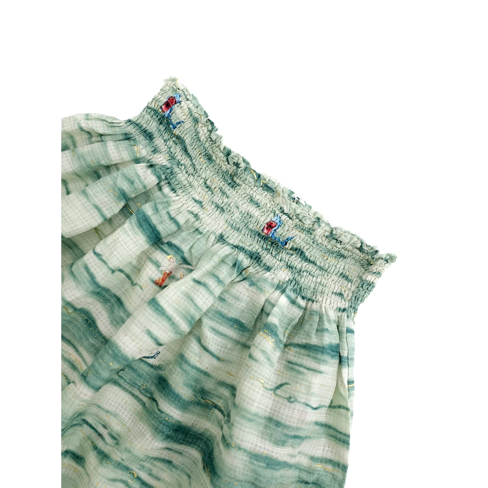 TSUMORI CHISATO Mini jupe en soie Vert vintage, passéist — photo 2