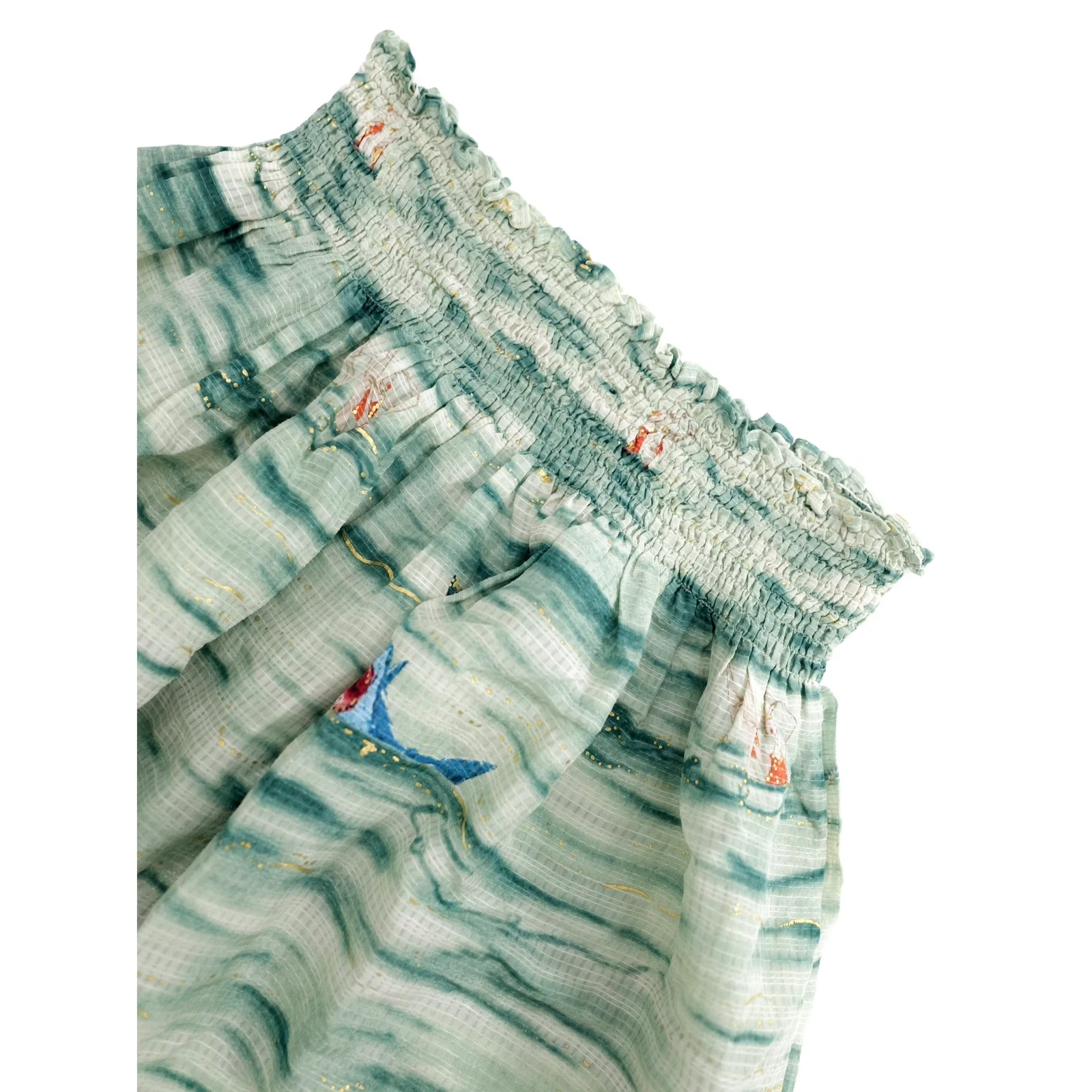 TSUMORI CHISATO Mini jupe en soie Vert vintage, passéist — photo 15