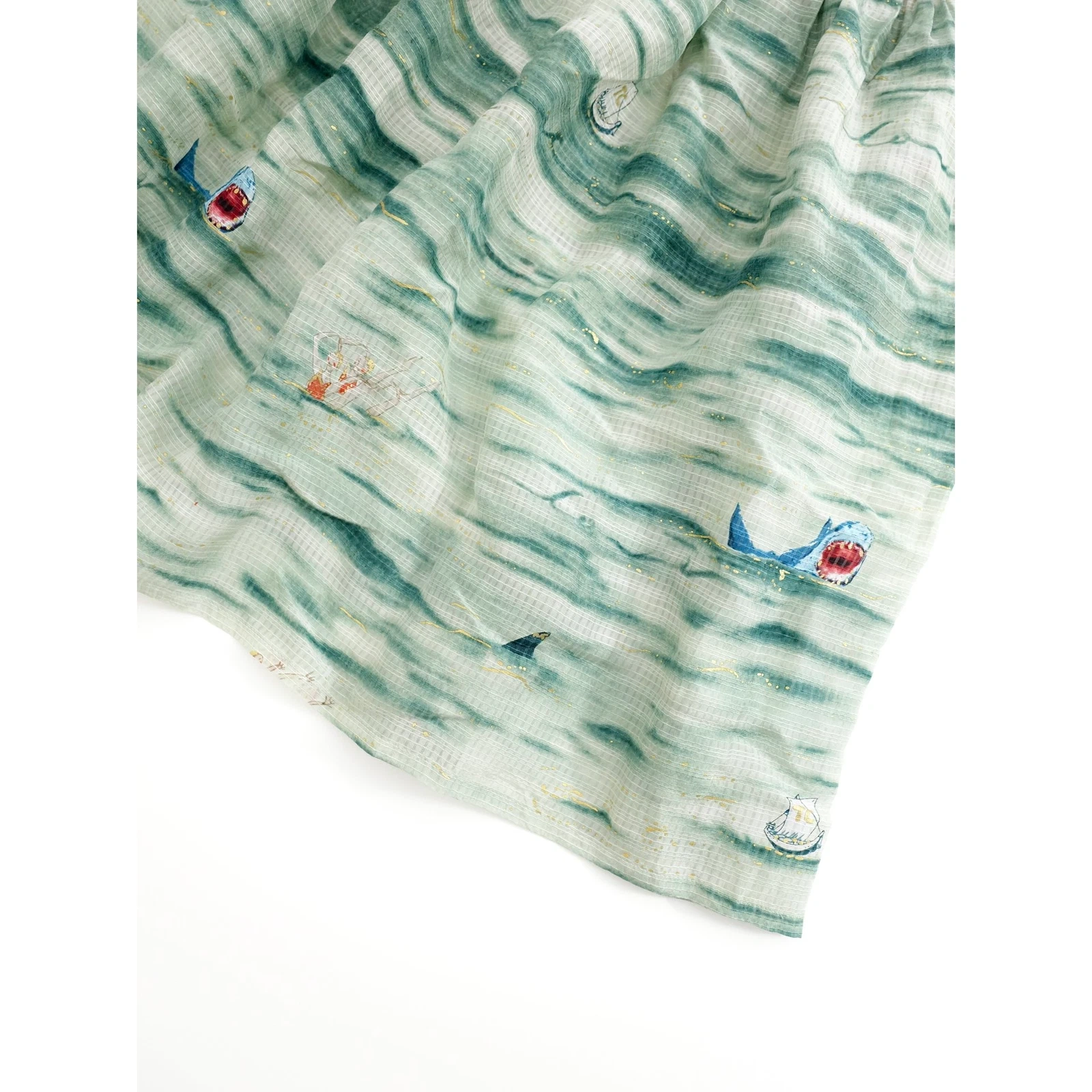 TSUMORI CHISATO Mini jupe en soie Vert vintage, passéist — photo 3