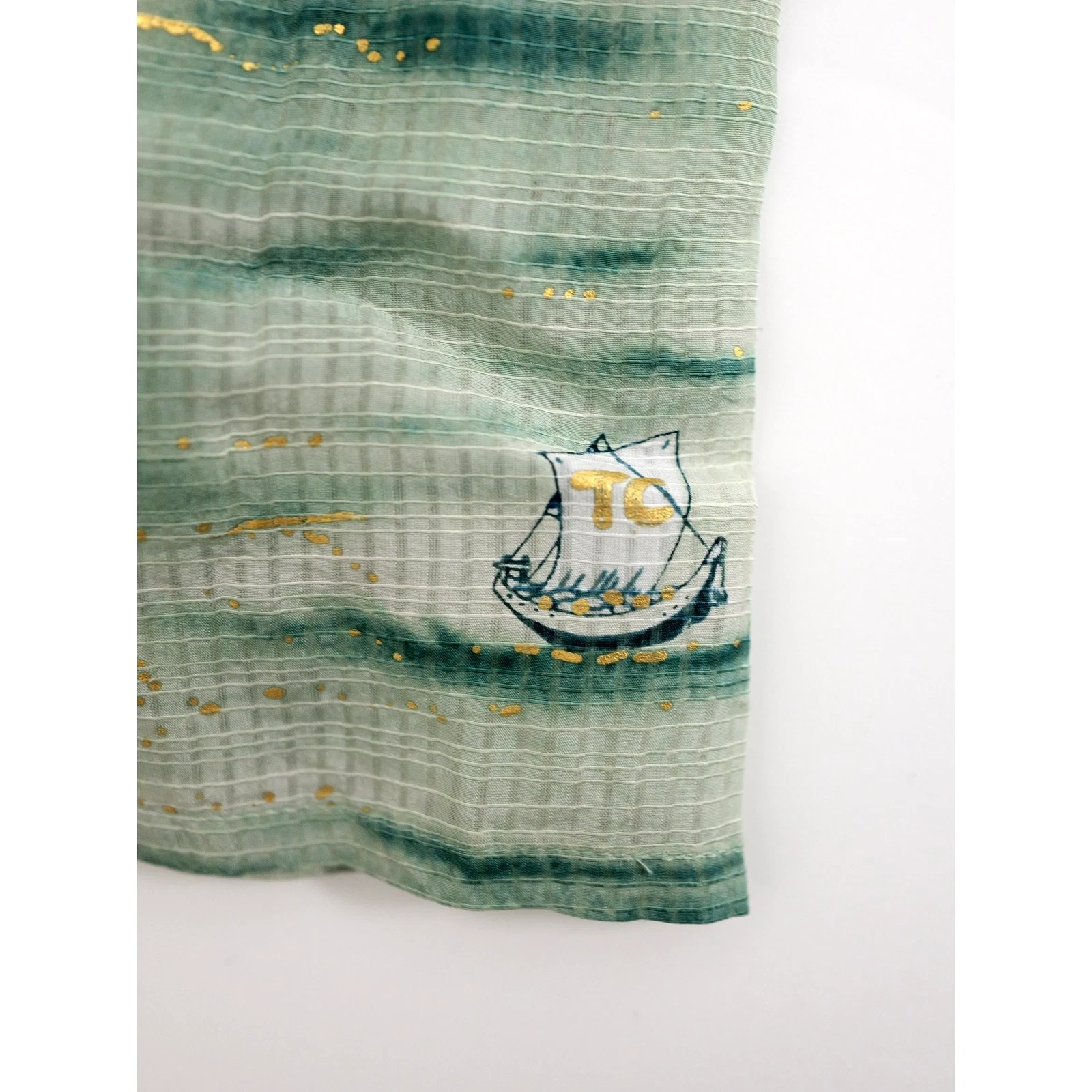 TSUMORI CHISATO Mini jupe en soie Vert vintage, passéist — photo 5