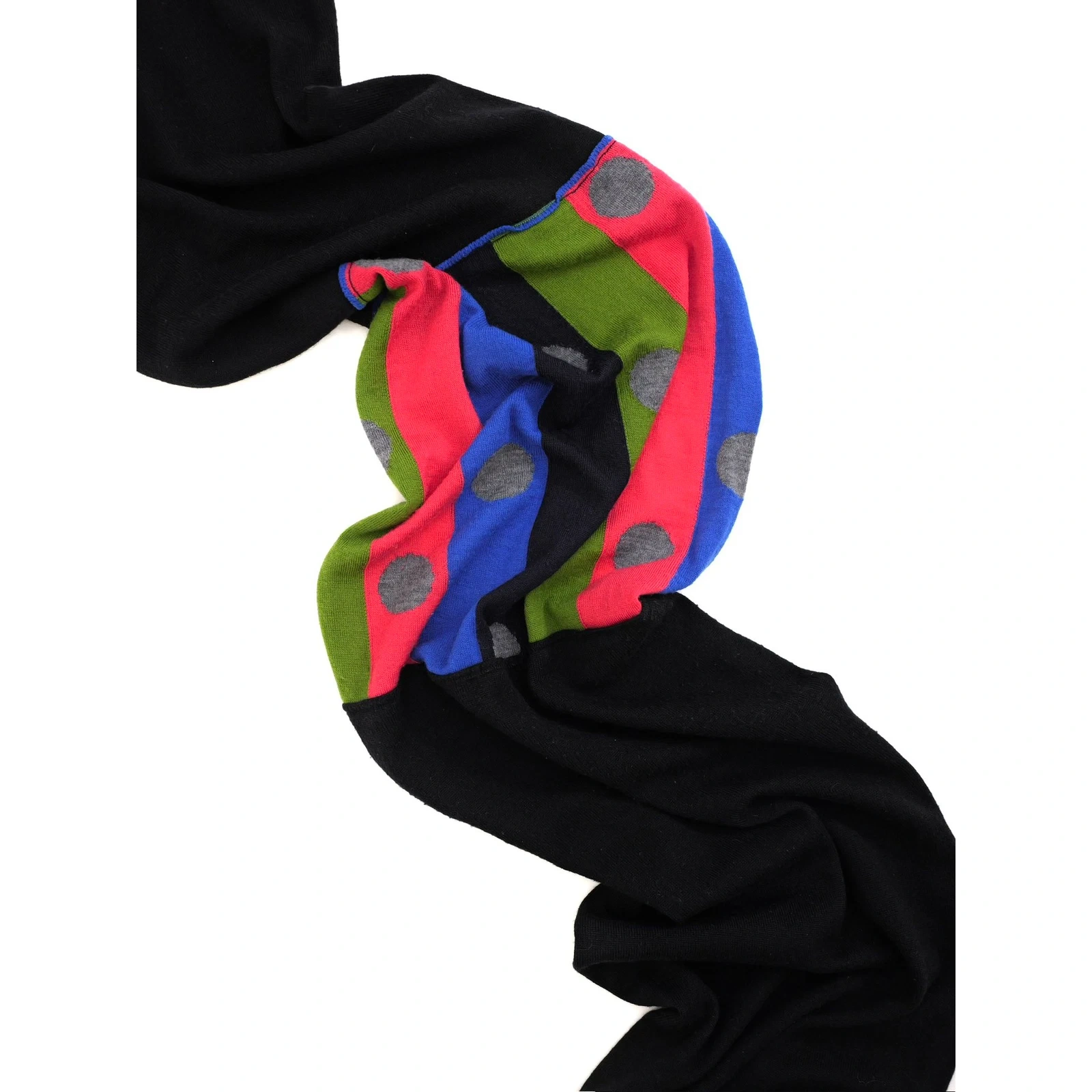 COMME DES GARÇONS Echarpe en laine Noir vintage, passéist — photo 2
