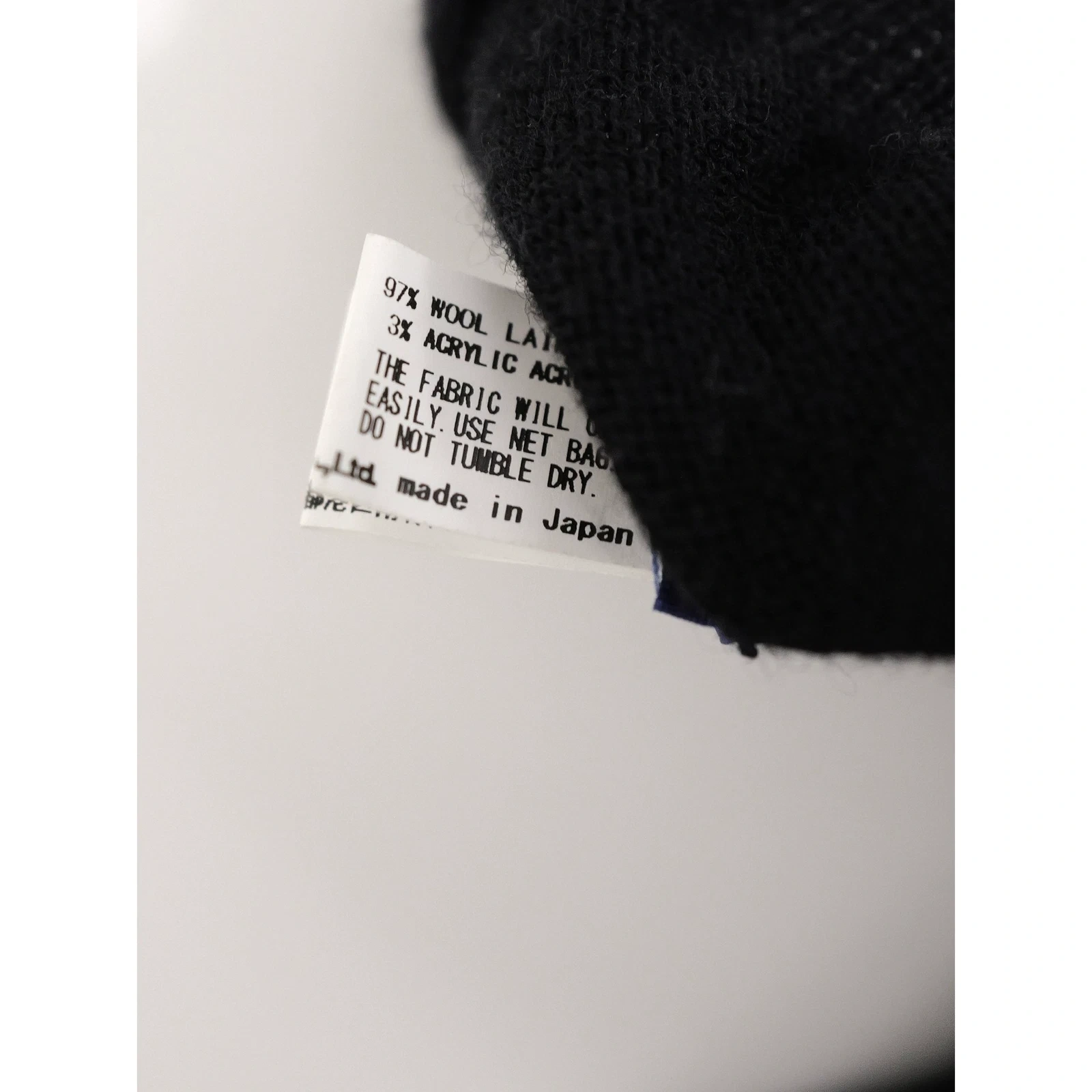 COMME DES GARÇONS Echarpe en laine Noir vintage, passéist — photo 13