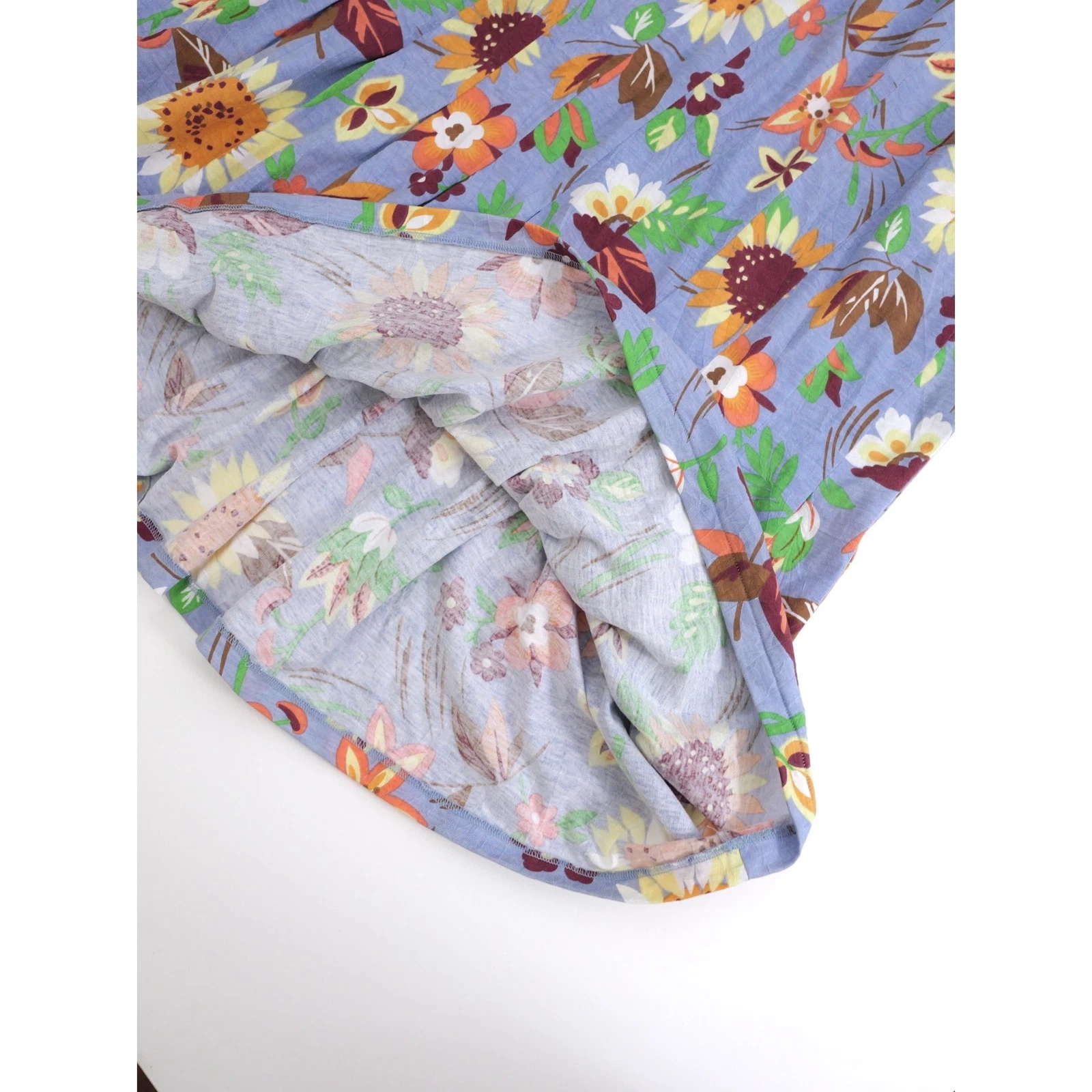 ISSEY MIYAKE Jupe mi-longue Bleu vintage, passéist — photo 9