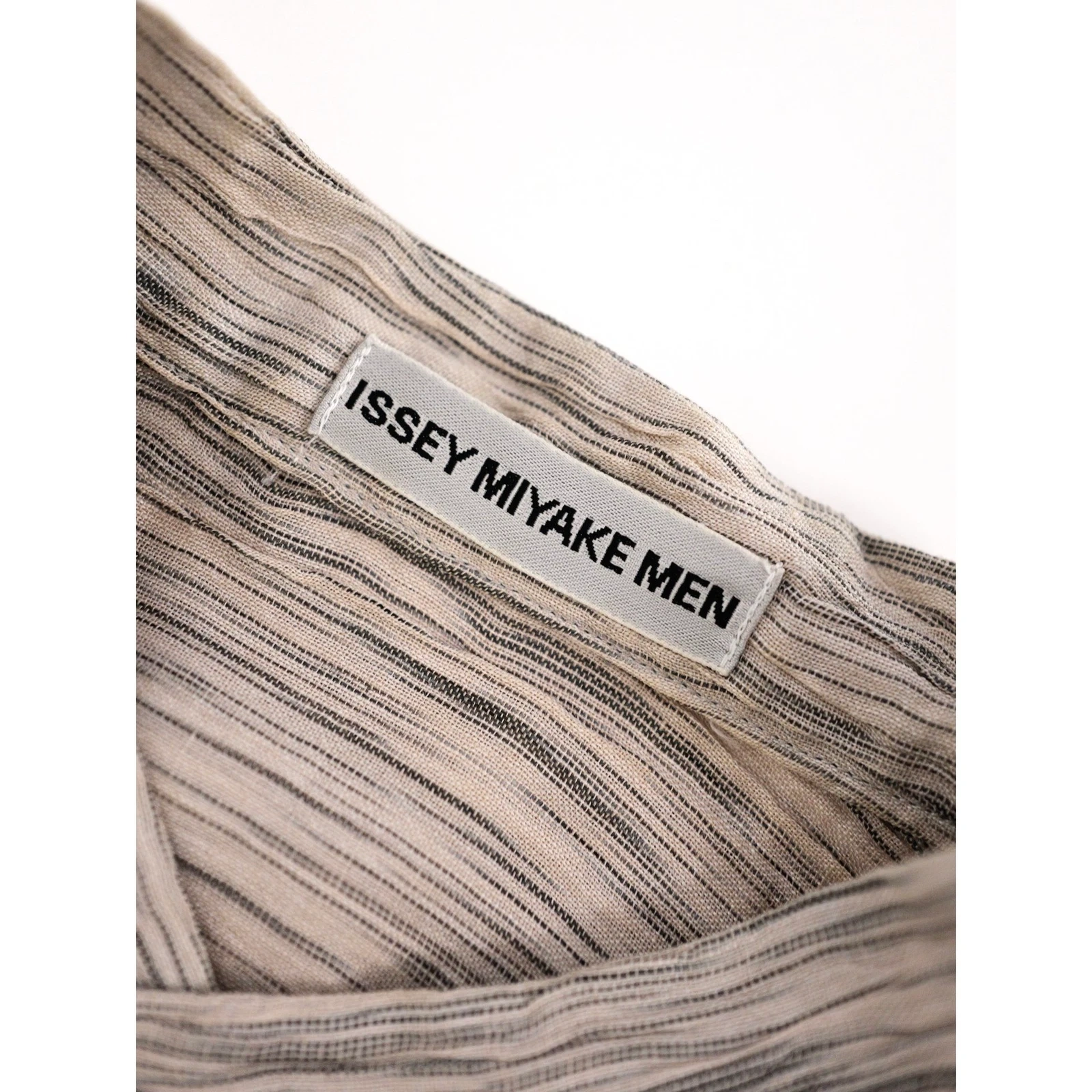 ISSEY MIYAKE Chemise en lin Beige vintage, passéist — photo 3
