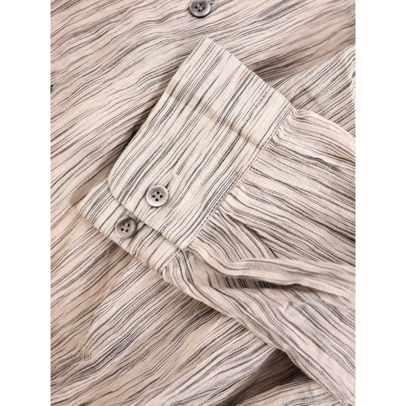 ISSEY MIYAKE Chemise en lin Beige vintage, passéist — photo 7