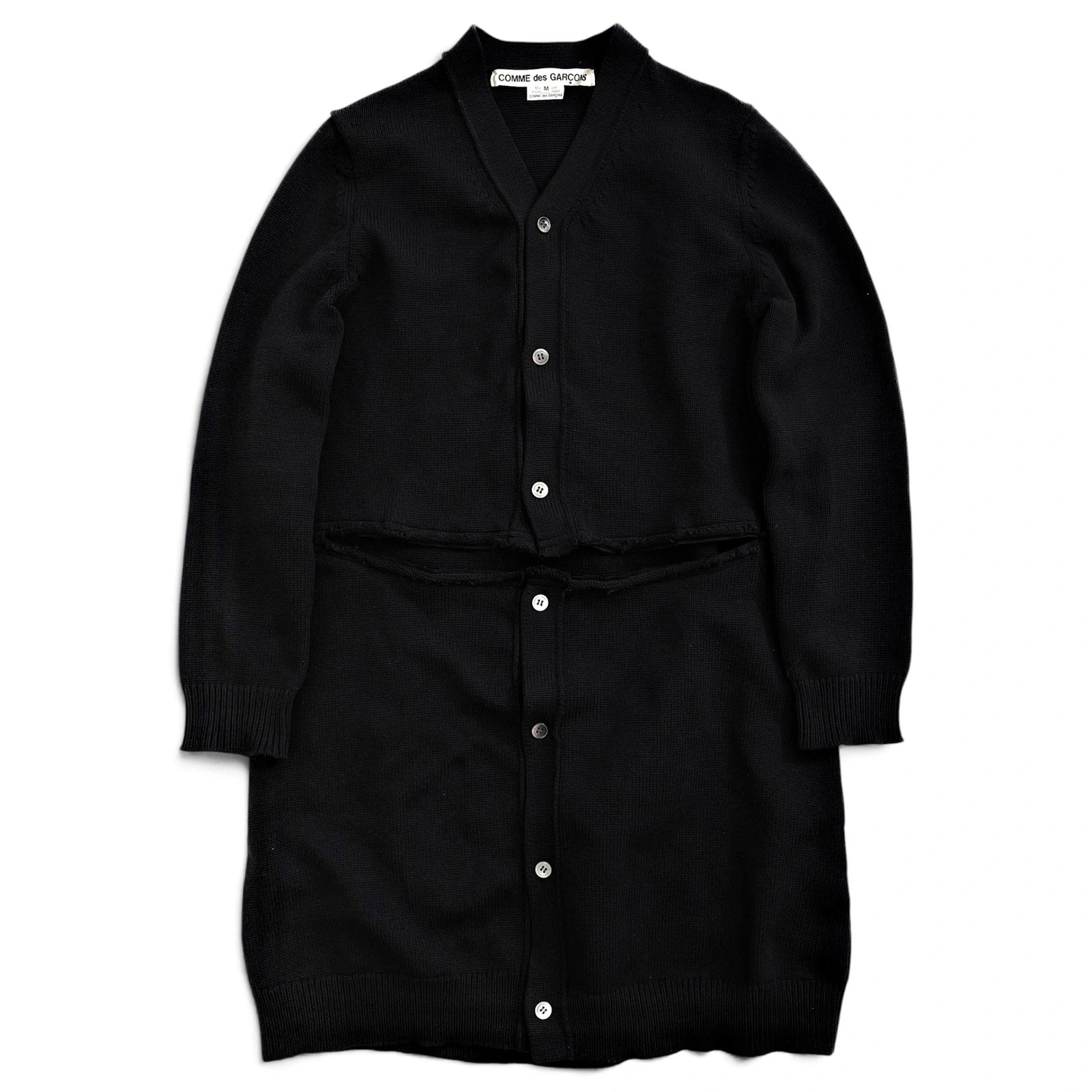 COMME DES GARÇONS Gilet long Noir vintage, passéist — photo 1