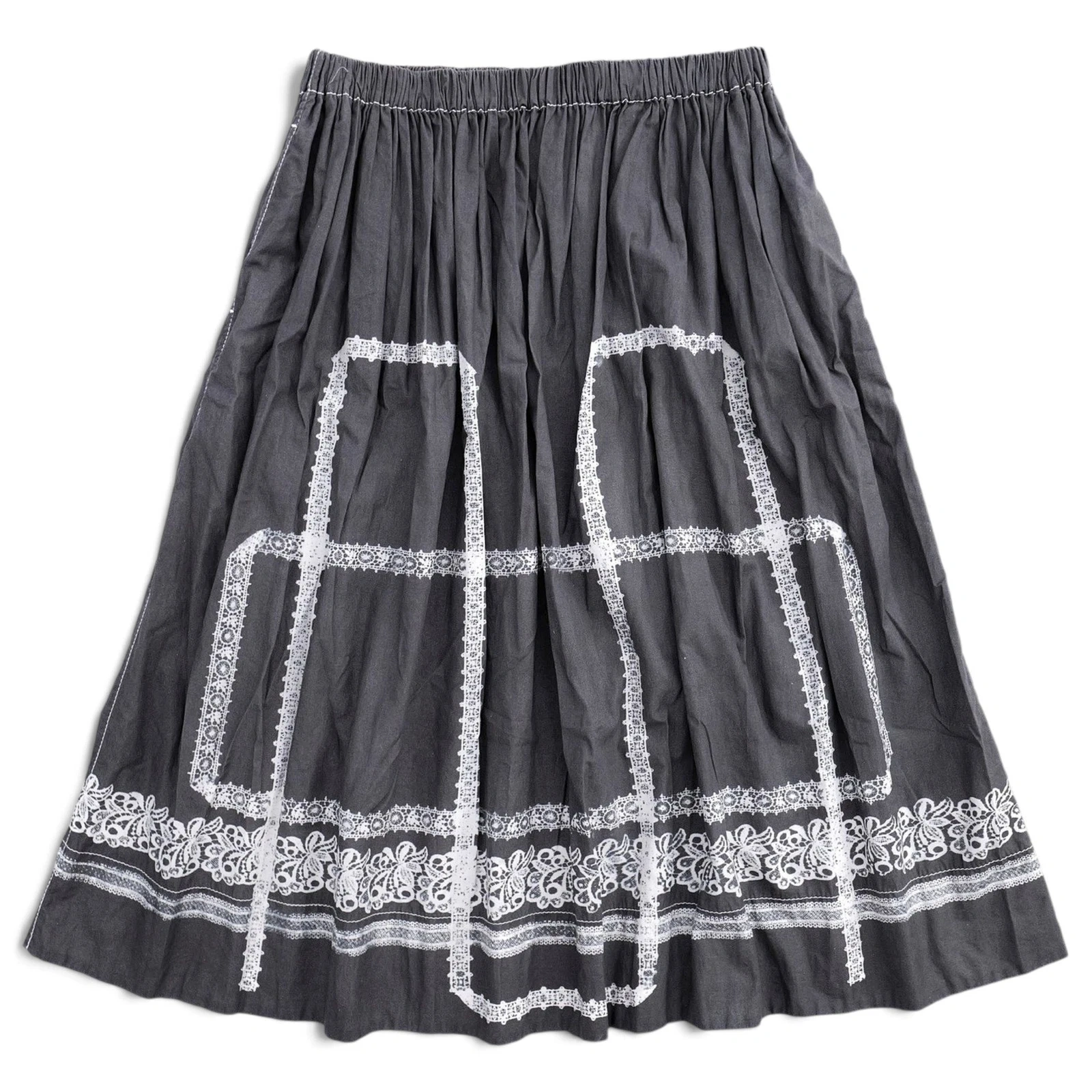 COMME DES GARÇONS Jupe mi-longue Anthracite vintage, passéist — photo 1