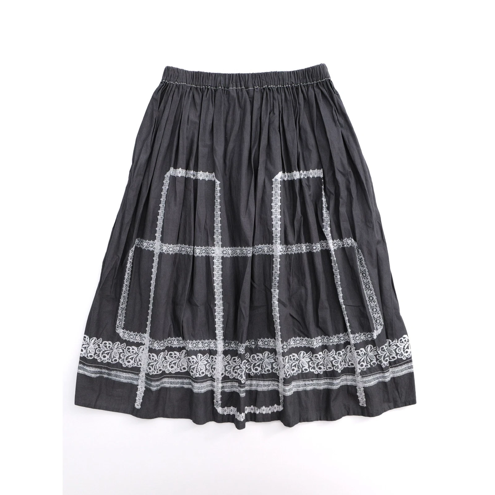 COMME DES GARÇONS Jupe mi-longue Anthracite vintage, passéist — photo 14