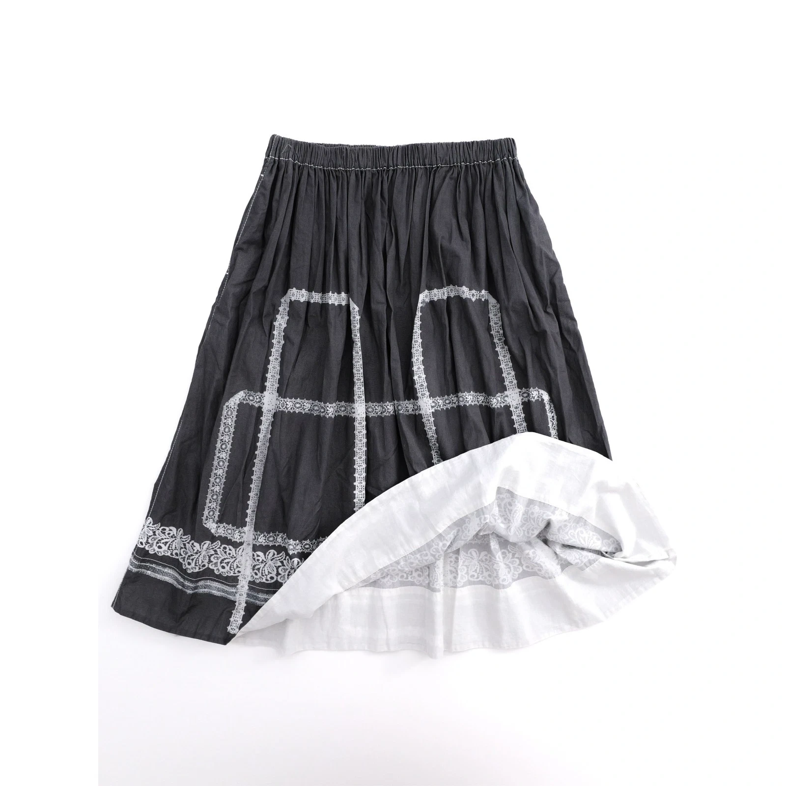 COMME DES GARÇONS Jupe mi-longue Anthracite vintage, passéist — photo 3