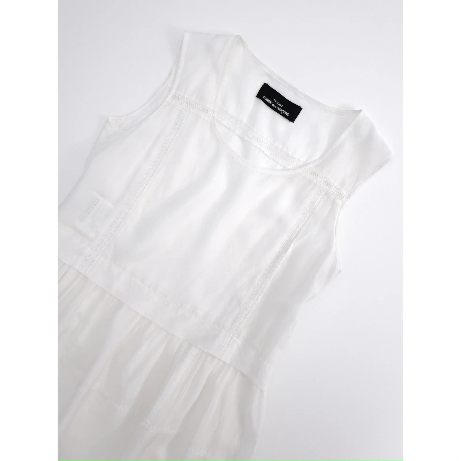 COMME DES GARÇONS Robe mi-longue Blanc vintage, passéist — photo 2