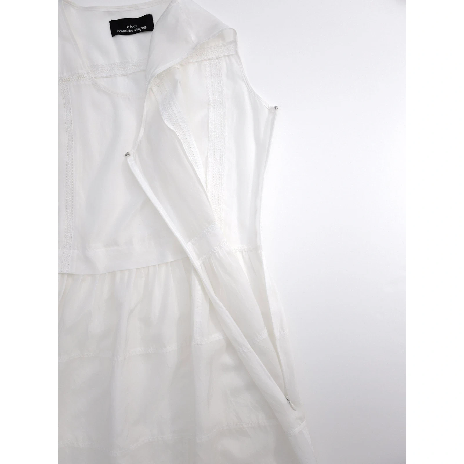 COMME DES GARÇONS Robe mi-longue Blanc vintage, passéist — photo 9