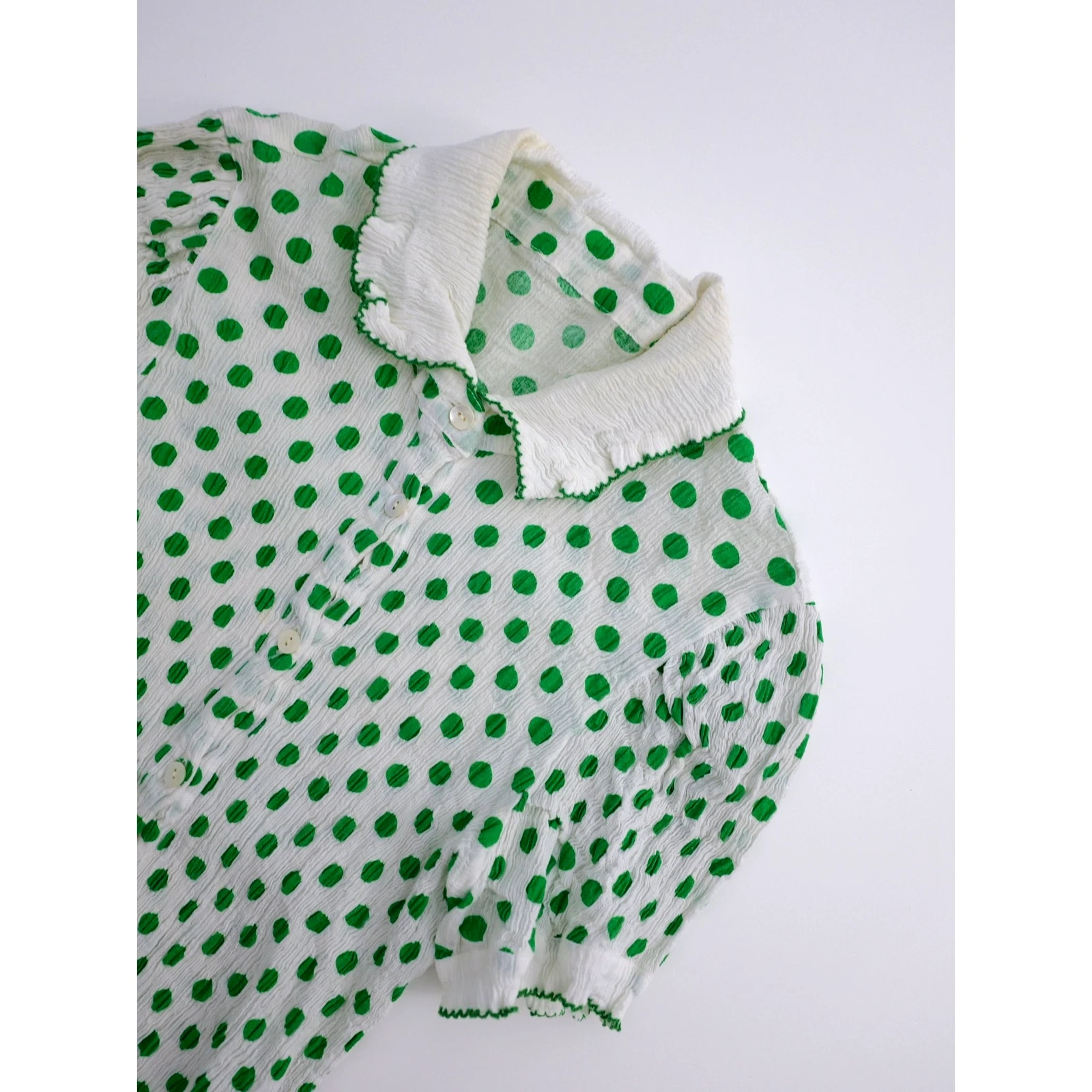 TSUMORI CHISATO Blouse Vert vintage, passéist — photo 2