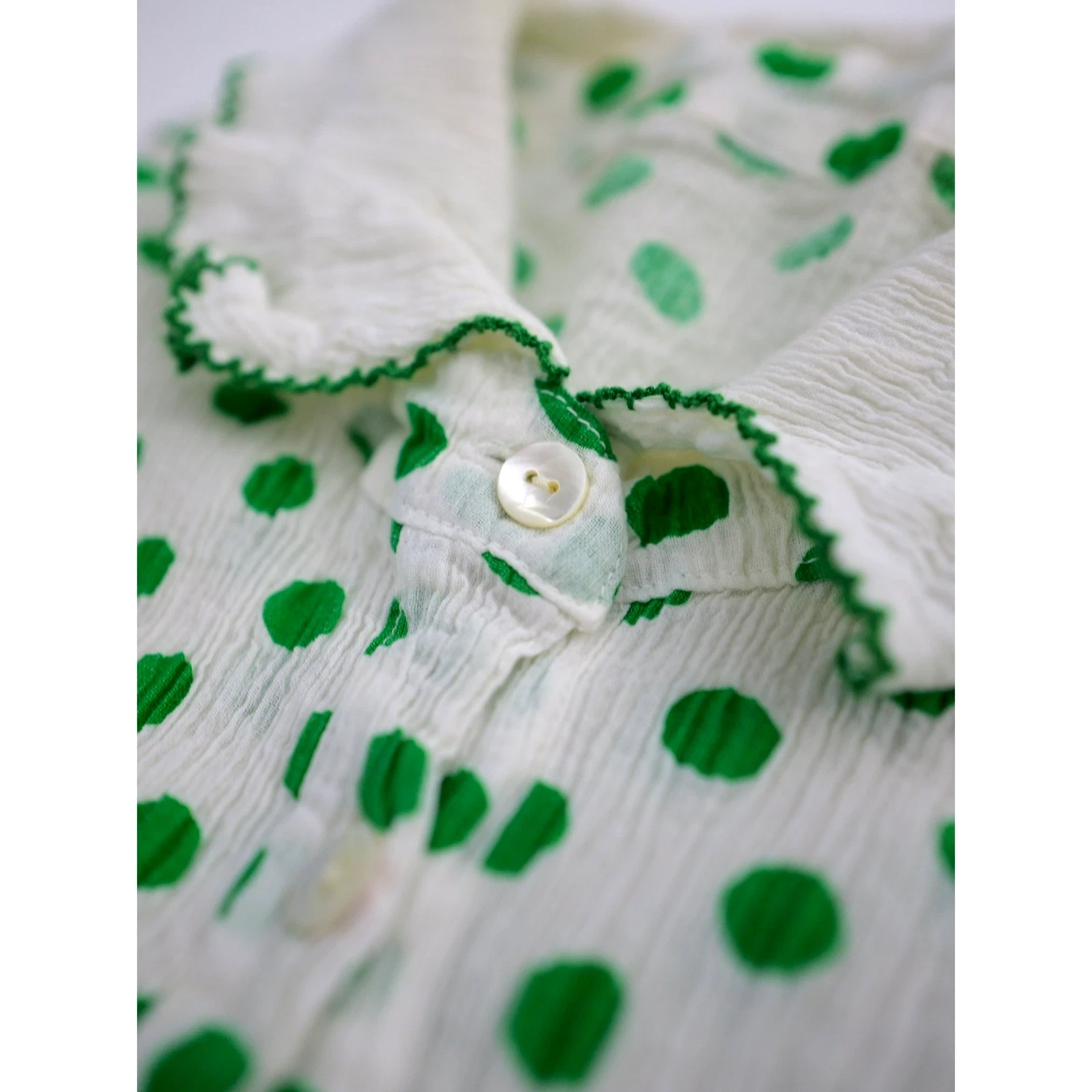TSUMORI CHISATO Blouse Vert vintage, passéist — photo 8