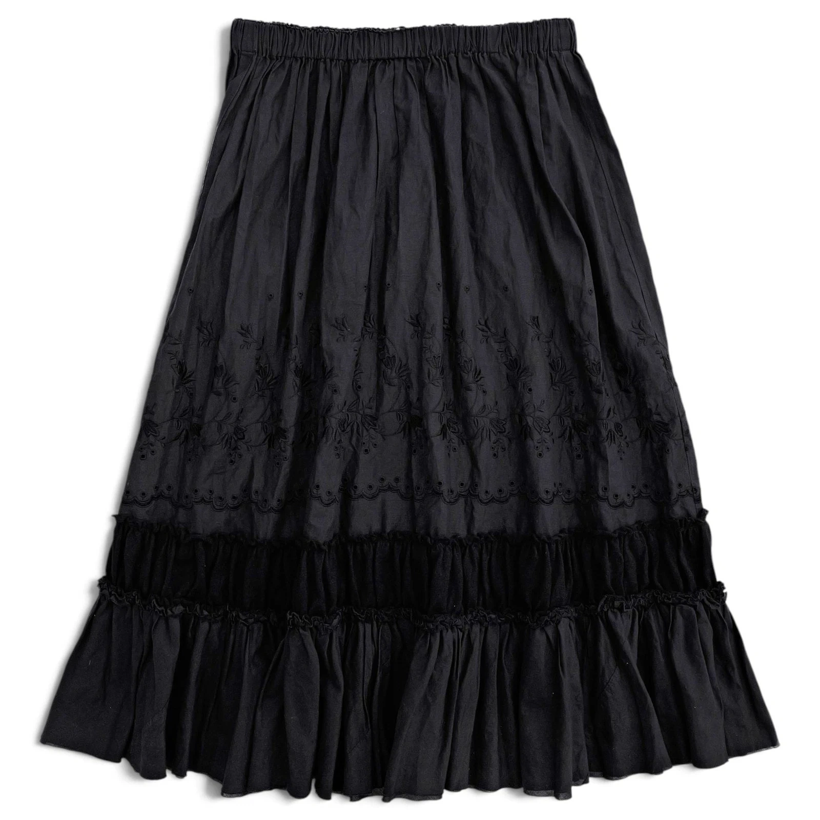 COMME DES GARÇONS Jupe mi-longue Noir vintage, passéist — photo 1