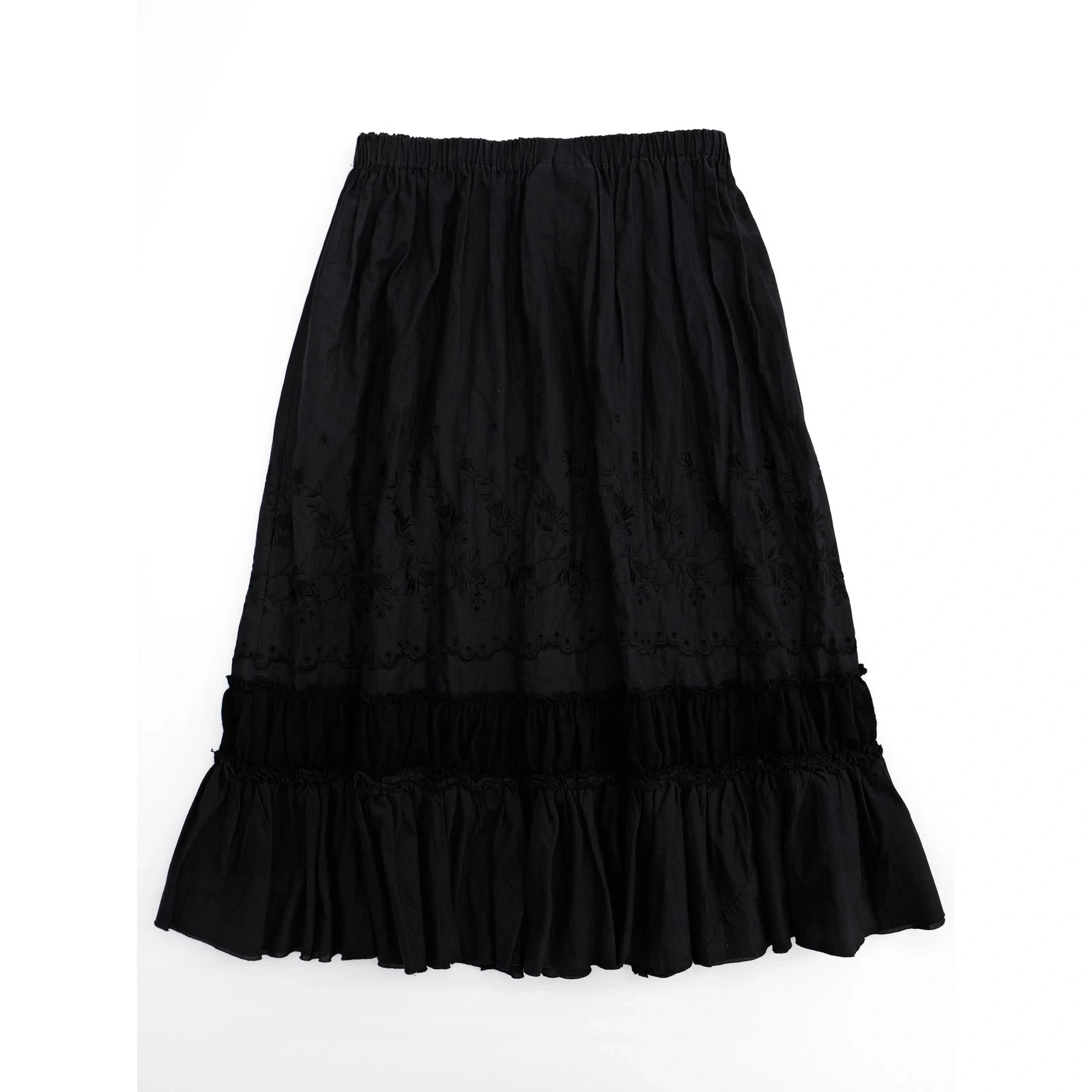 COMME DES GARÇONS Jupe mi-longue Noir vintage, passéist — photo 13