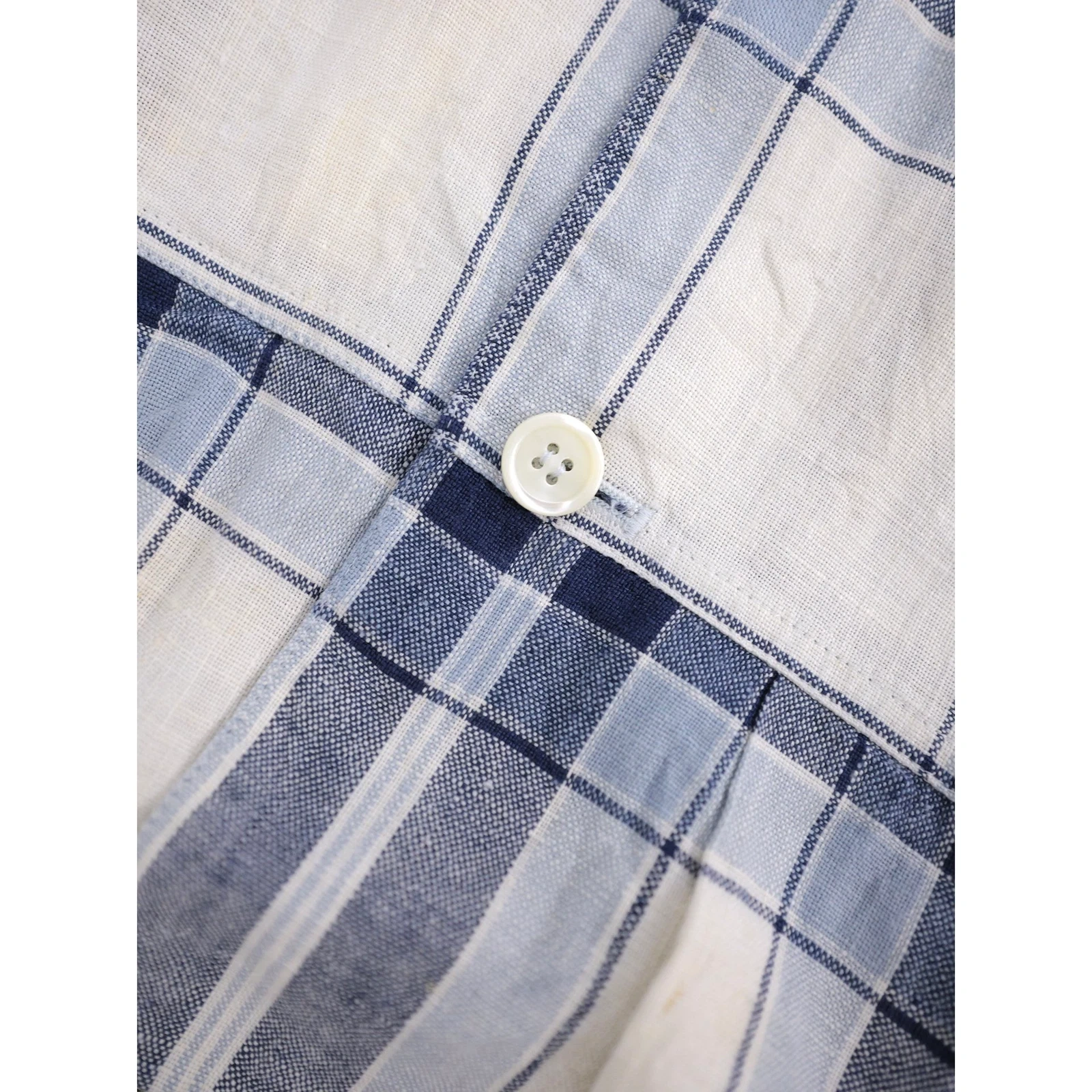 YOHJI YAMAMOTO Robe longue en lin Bleu vintage, passéist — photo 6