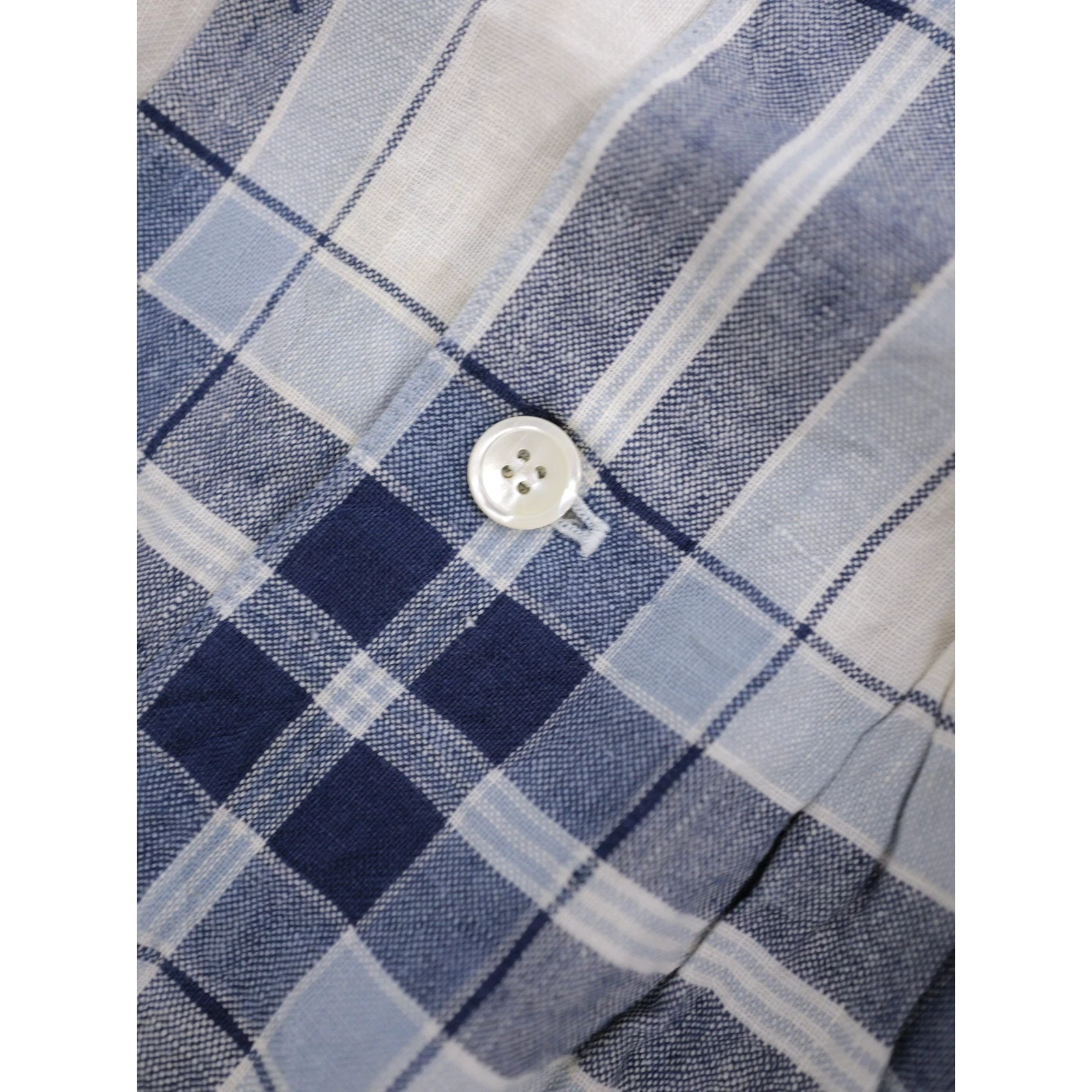 YOHJI YAMAMOTO Robe longue en lin Bleu vintage, passéist — photo 7