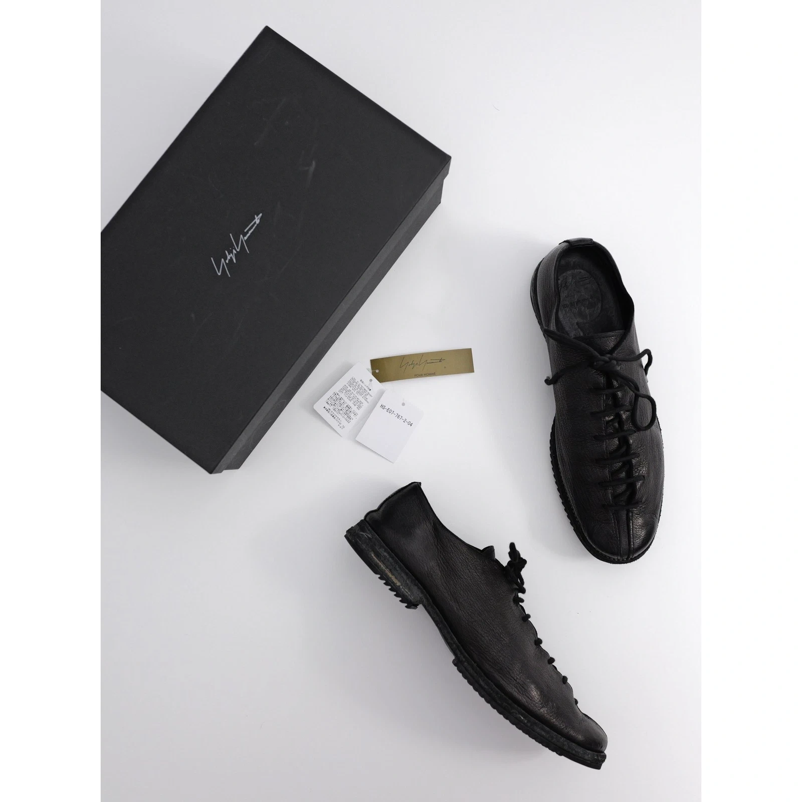 YOHJI YAMAMOTO Leather lace ups Noir vintage, passéist — photo 14